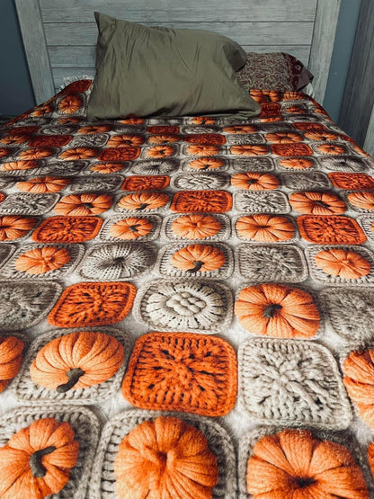 Blanket - Halloween - Knit Pumpkins - PREORDER 7/29-8/1