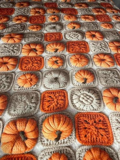 Blanket - Halloween - Knit Pumpkins - PREORDER 7/29-8/1