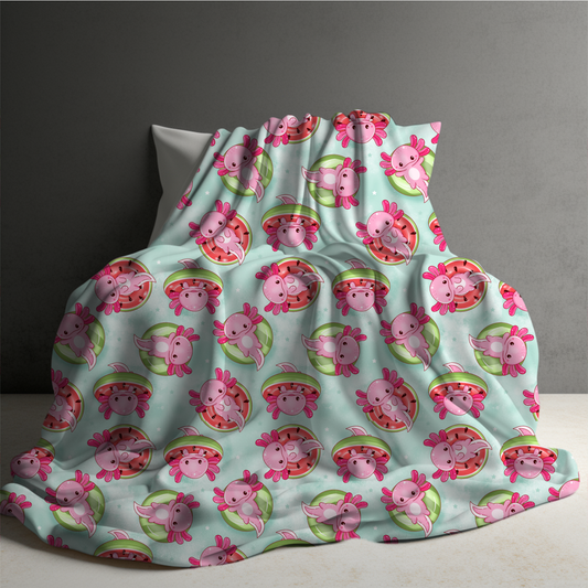 Blanket - Axolotl Watermelon - PREORDER
