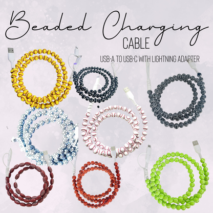 Charging Cord - Beaded - Sports - PREORDER