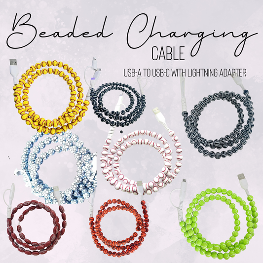 Charging Cord - Beaded - Sports - PREORDER